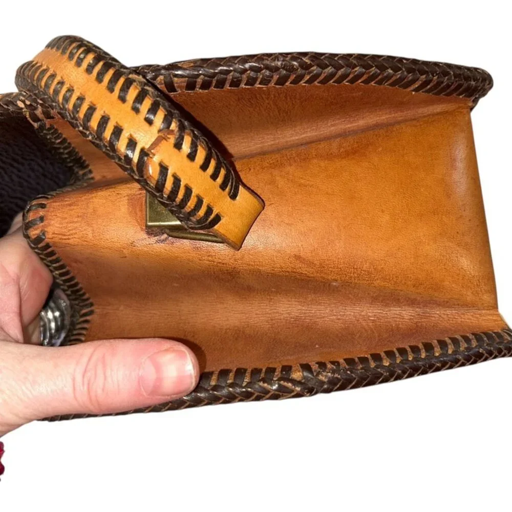 RJM Hand Tooled Leather bag hand tooled